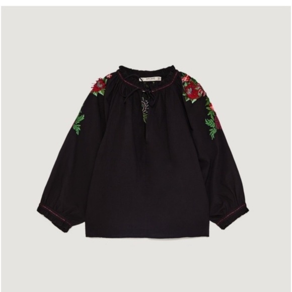 ZARA Top Embroidered Back Blouse - Picture 16 of 16